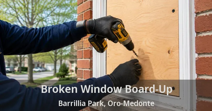 Broken Window Board-Up Barrillia Park, Oro-Medonte - ON