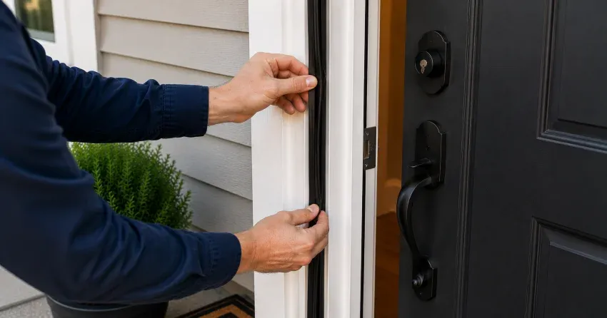 technician performing light test on door seal in Roberta Park, Oro-Medonte